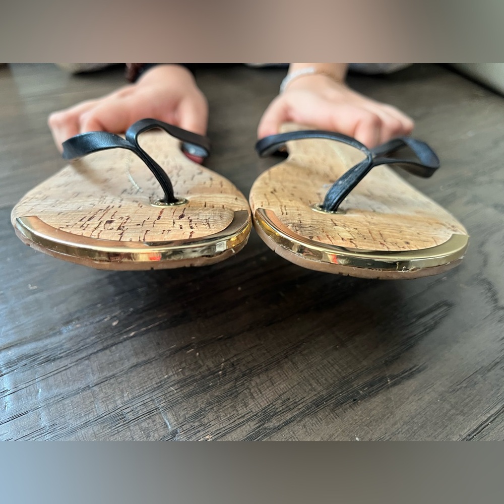 Dolce Vita Cork Flip Flop Sandals with Black Straps - Picture 5 of 7